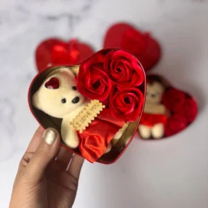 جعبه گل و خرس فلزی