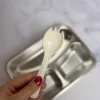 ظرف غذا کرومی و ملودی استیل سه قسمتی