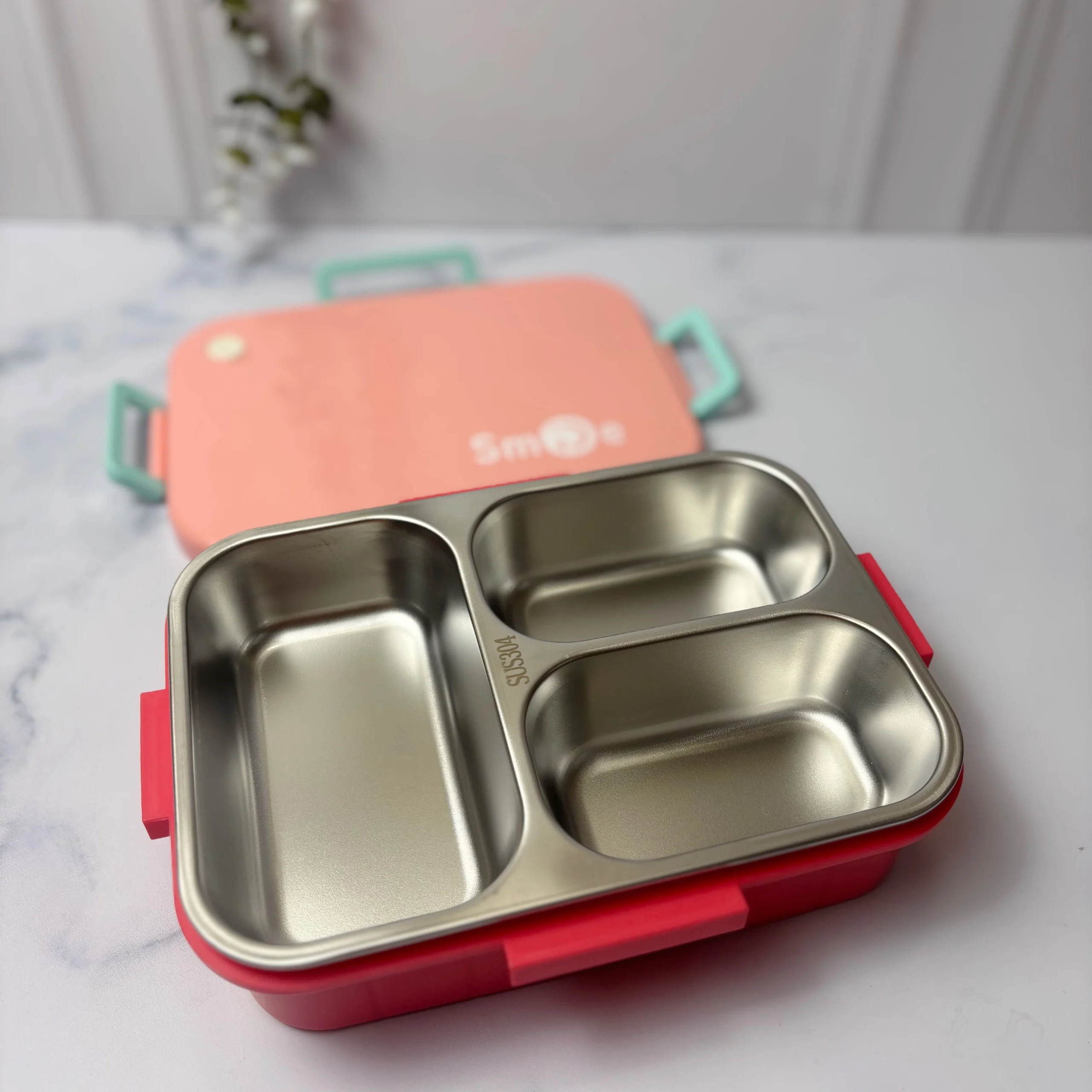 لانچ باکس استیل سه خانه واشر دار