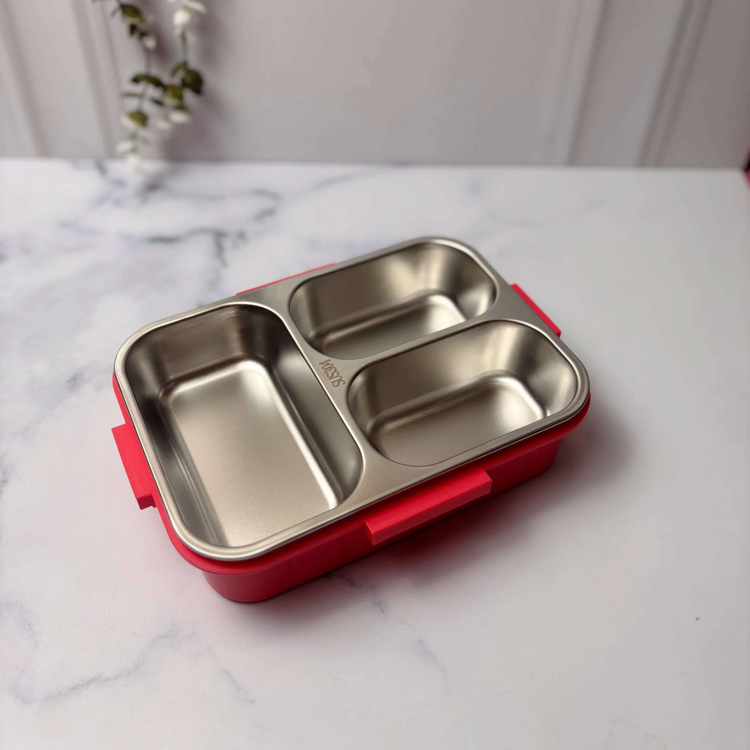 لانچ باکس استیل سه خانه واشر دار