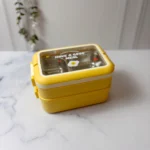 ظرف غذا دو طبقه استیل دو خانه