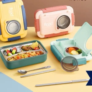 لانچ باکس استیل سه قسمتی کاسه دار