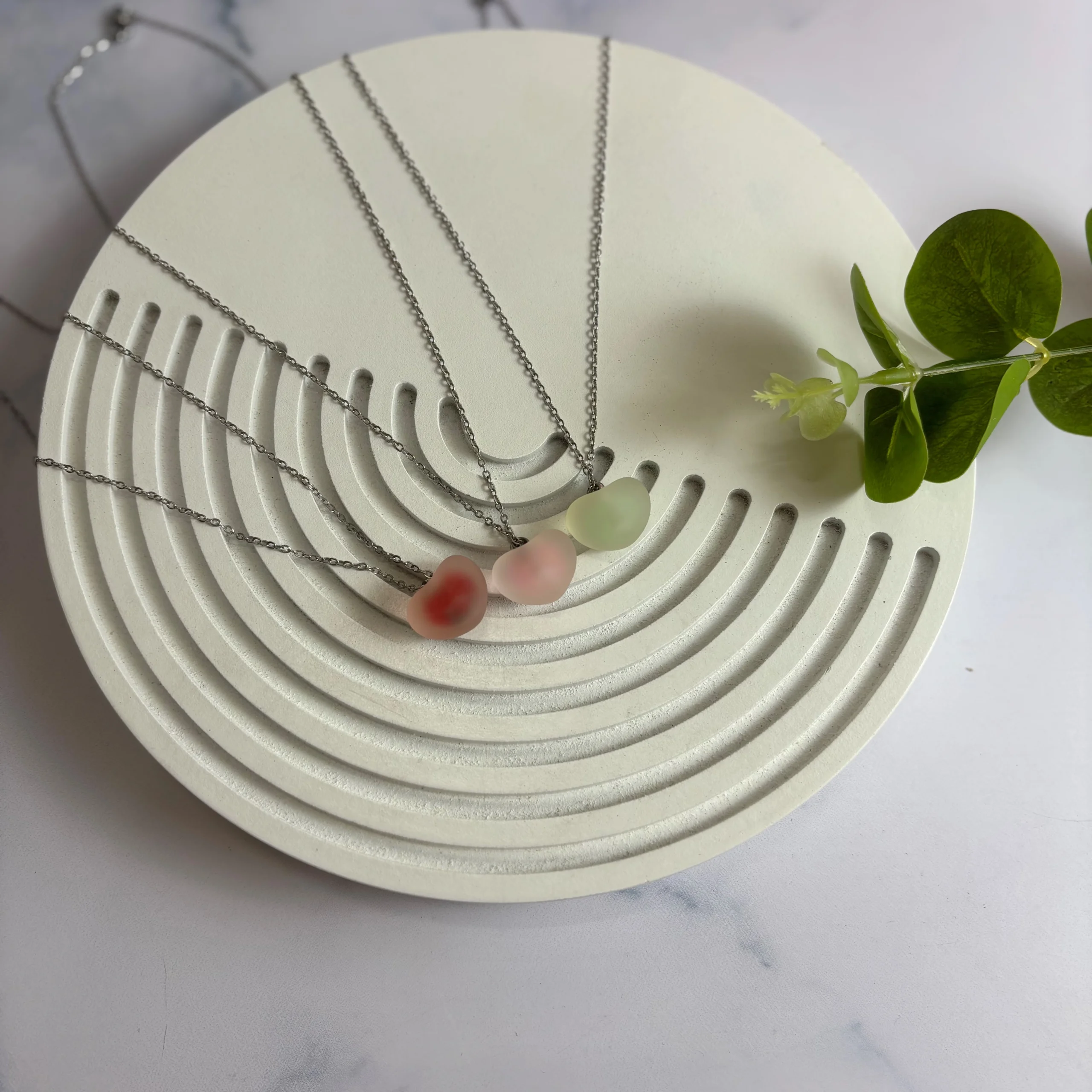 گردنبند استیل طرح قلب مات رنگی