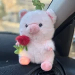 عروسک خوک گل به دست 25 سانت